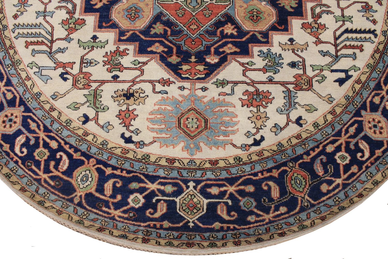 8 ft. Round & Square Heriz/Serapi Hand Knotted Wool Area Rug - MR029656