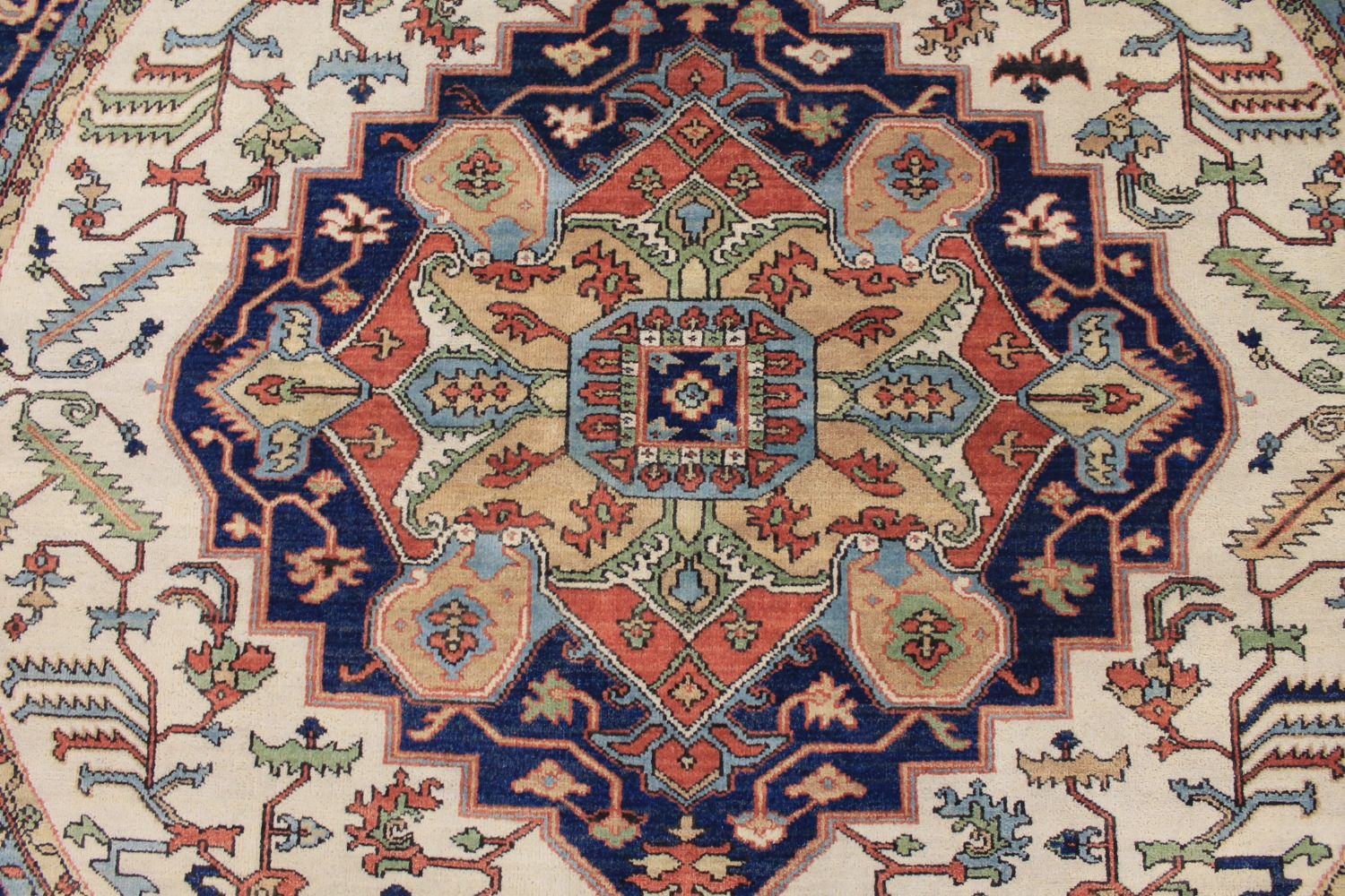 8 ft. Round & Square Heriz/Serapi Hand Knotted Wool Area Rug - MR029656