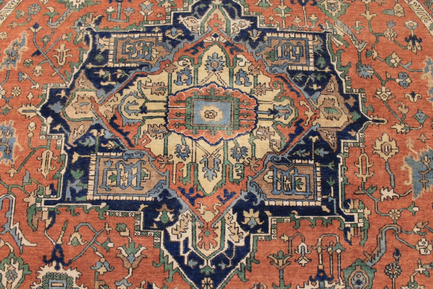 8 ft. Round & Square Heriz/Serapi Hand Knotted Wool Area Rug - MR029657