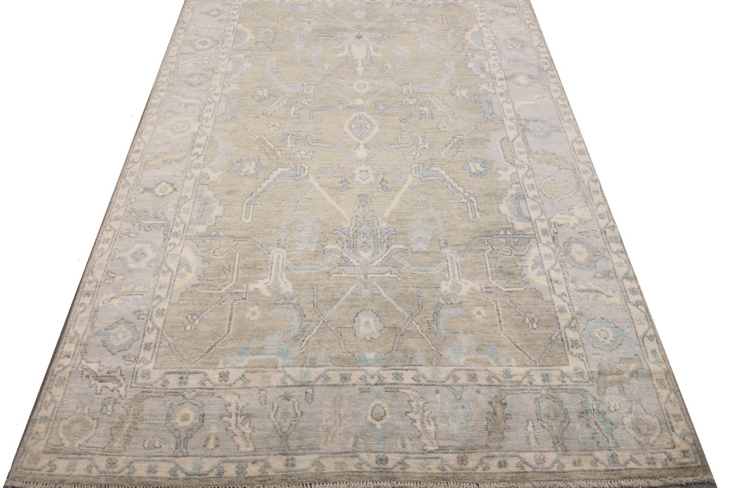 6x9 Oushak Hand Knotted Wool Area Rug - MR029681