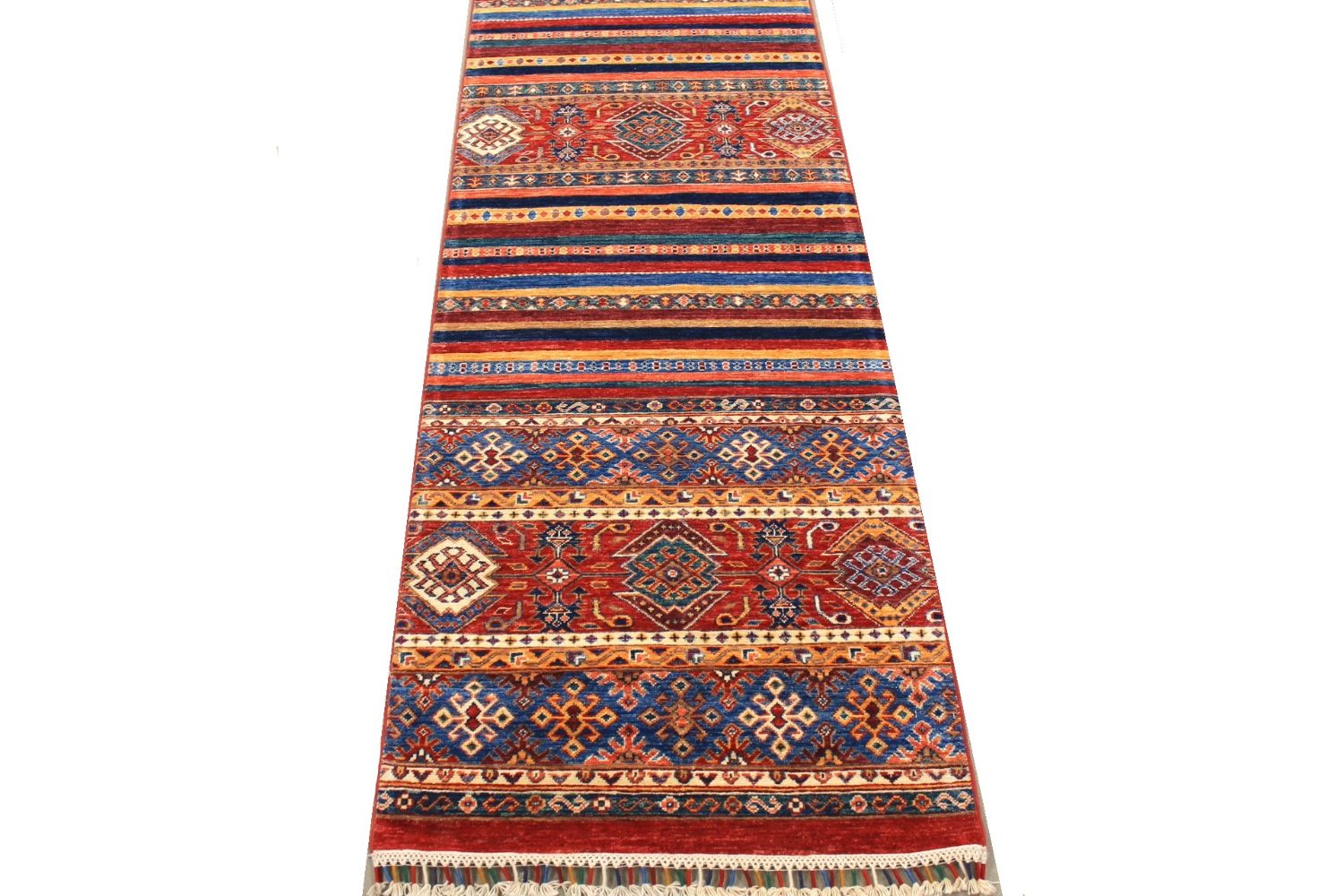 10 ft. Runner Tribal Hand Knotted Wool Area Rug - MR029730