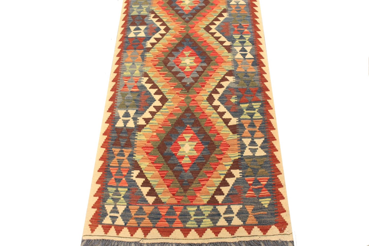 6 ft. Runner Flat Weave Hand Knotted Wool Area Rug - MR029732