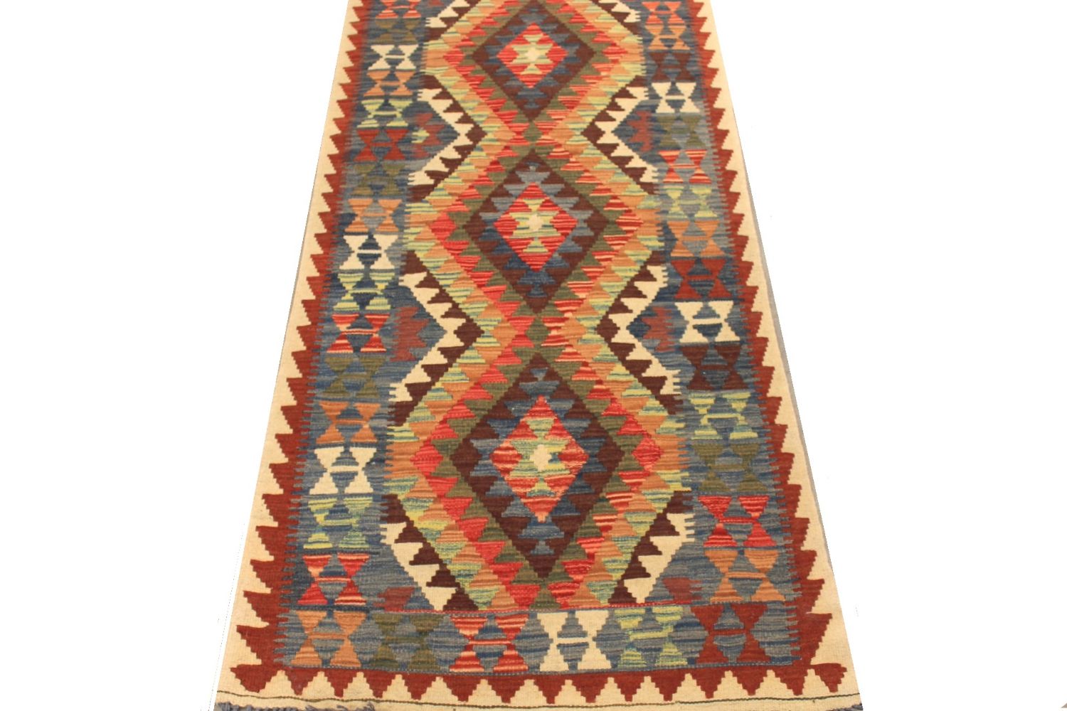 6 ft. Runner Flat Weave Hand Knotted Wool Area Rug - MR029732