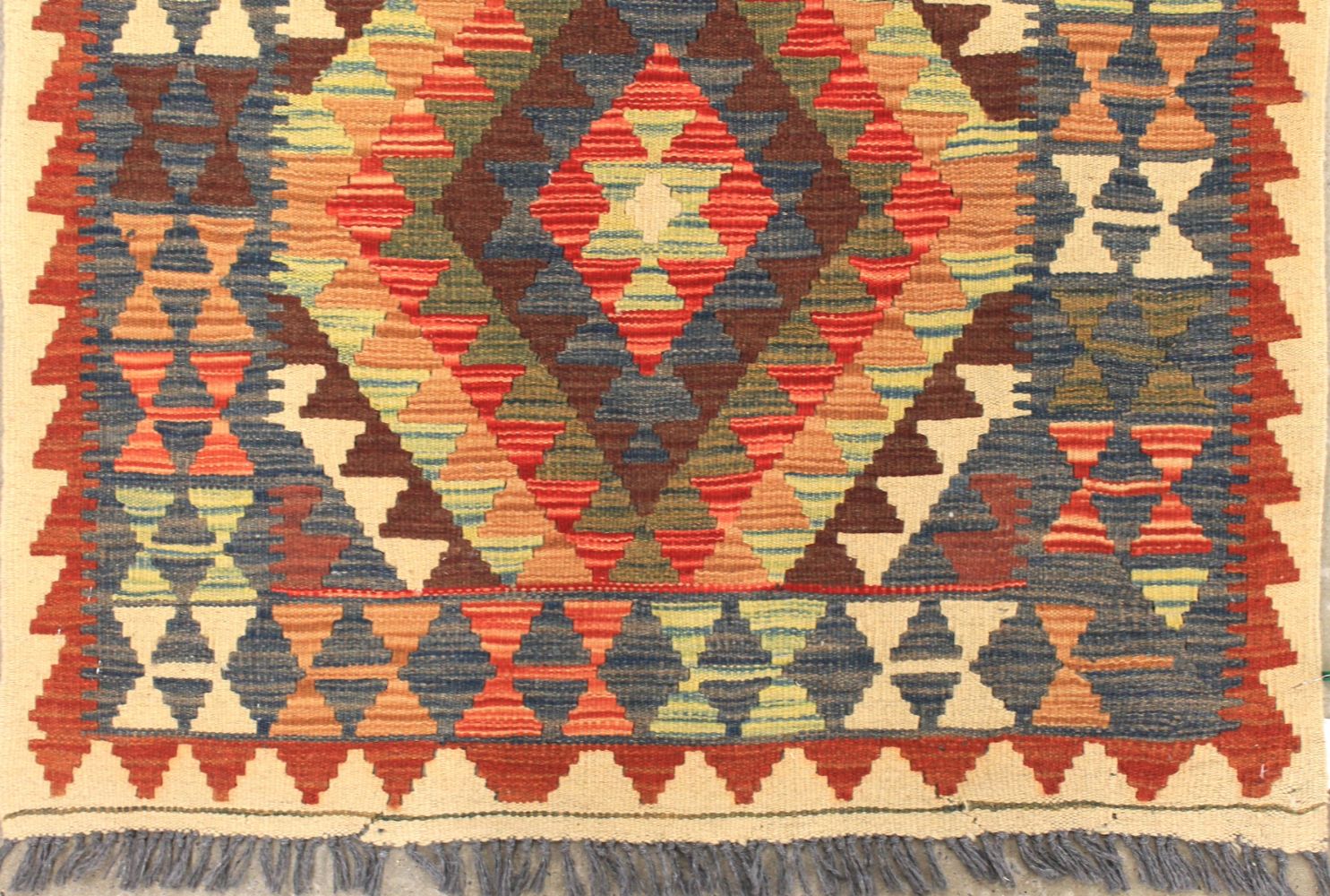 6 ft. Runner Flat Weave Hand Knotted Wool Area Rug - MR029732