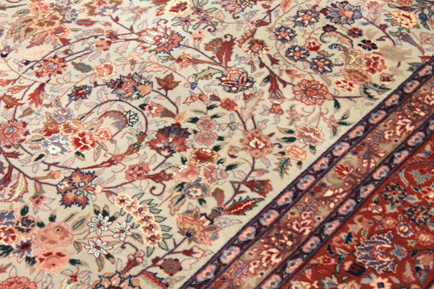 9x12 Silk Flower Hand Knotted Wool & Silk Area Rug - MR029733