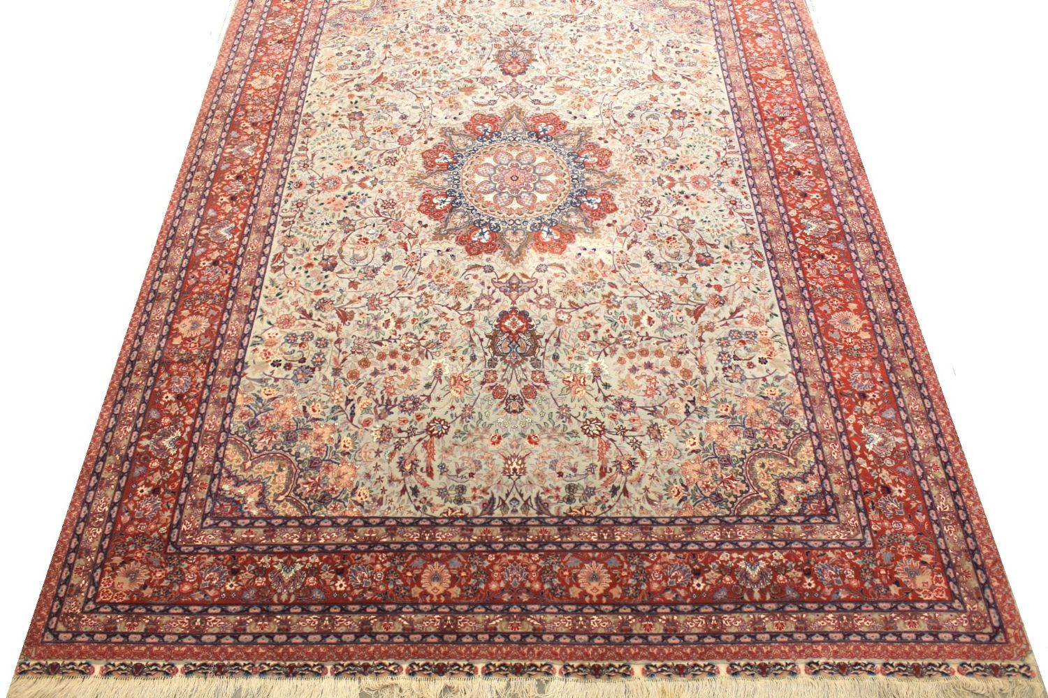 9x12 Silk Flower Hand Knotted Wool & Silk Area Rug - MR029733