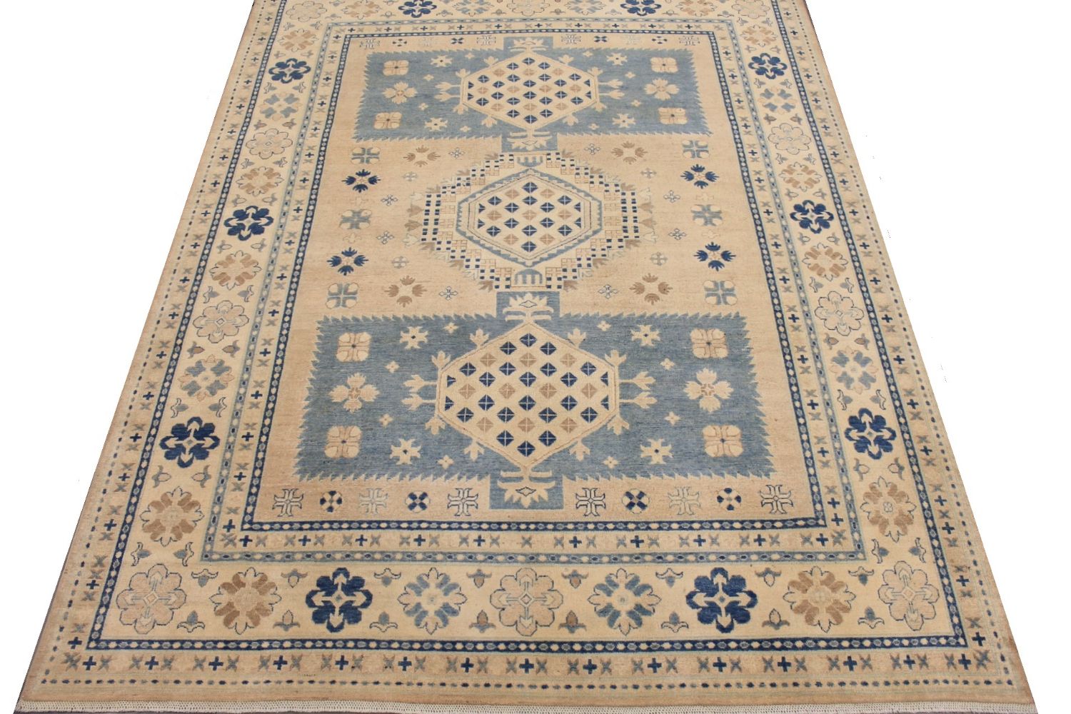 9x12 Kazak Hand Knotted Wool Area Rug - MR029734