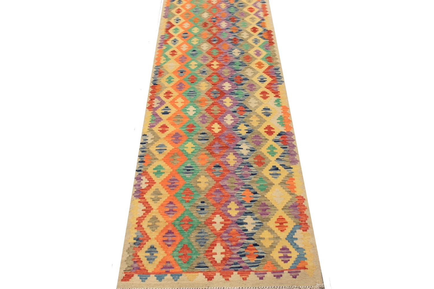 10 ft. Runner Flat Weave Hand Knotted Wool Area Rug - MR029737
