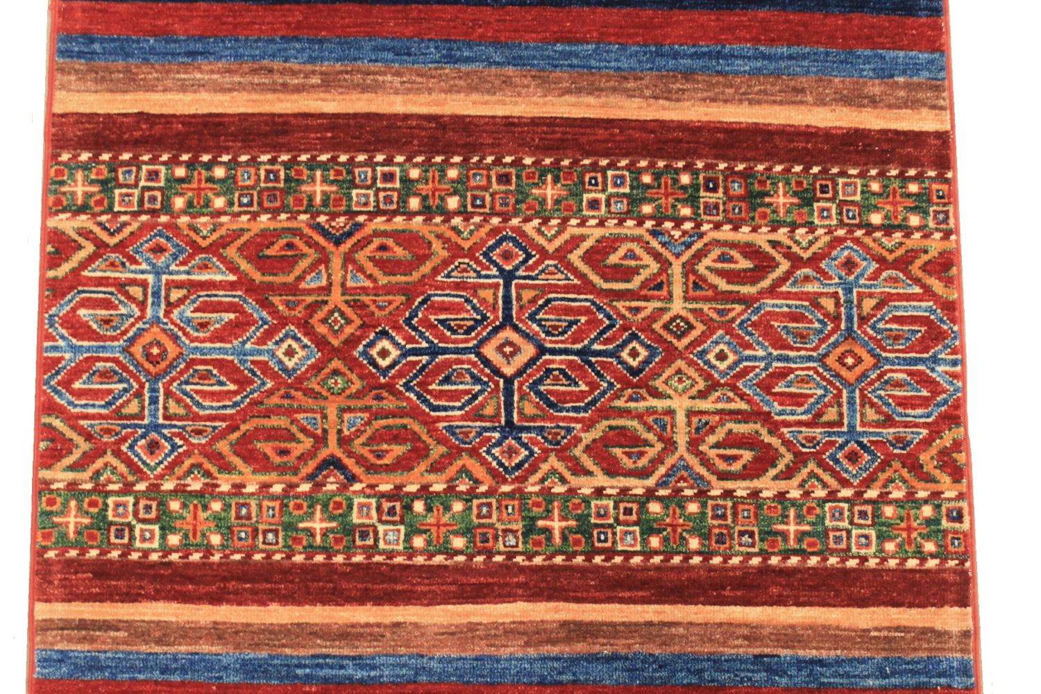 10 ft. Runner Tribal Hand Knotted Wool Area Rug - MR029739