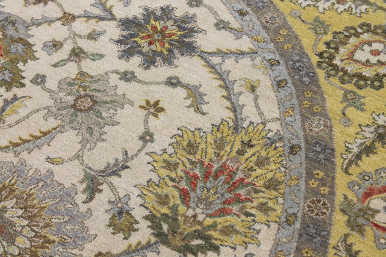 8 ft. Round & Square Traditional Hand Knotted Wool Area Rug - MR029762