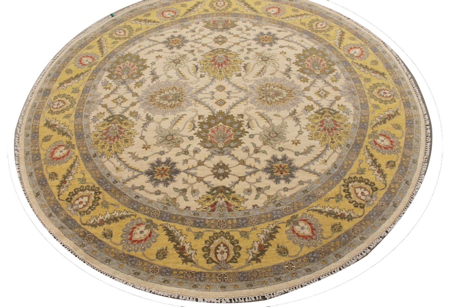 8 ft. Round & Square Traditional Hand Knotted Wool Area Rug - MR029762