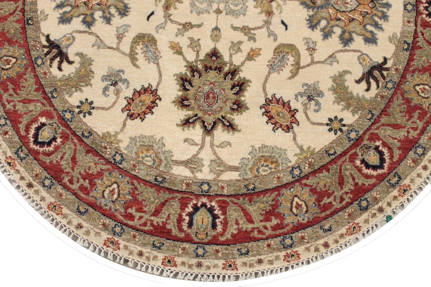 5 ft. Round & Square Traditional Hand Knotted Wool Area Rug - MR029775