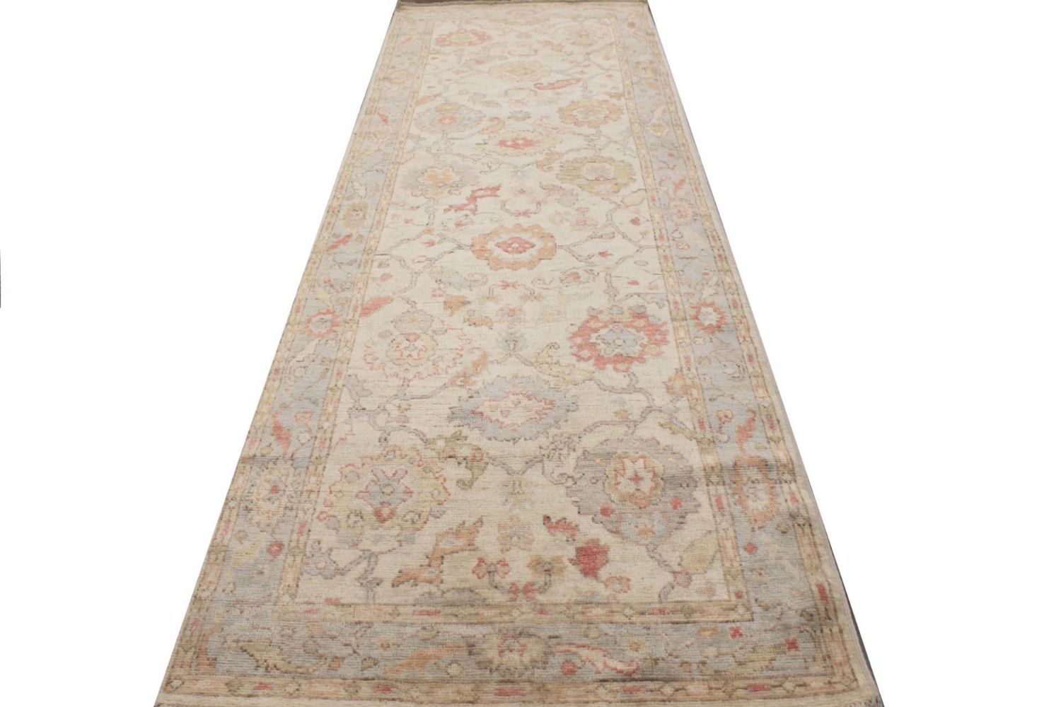 Wide Runner Oushak Hand Knotted Wool Area Rug - MR029945