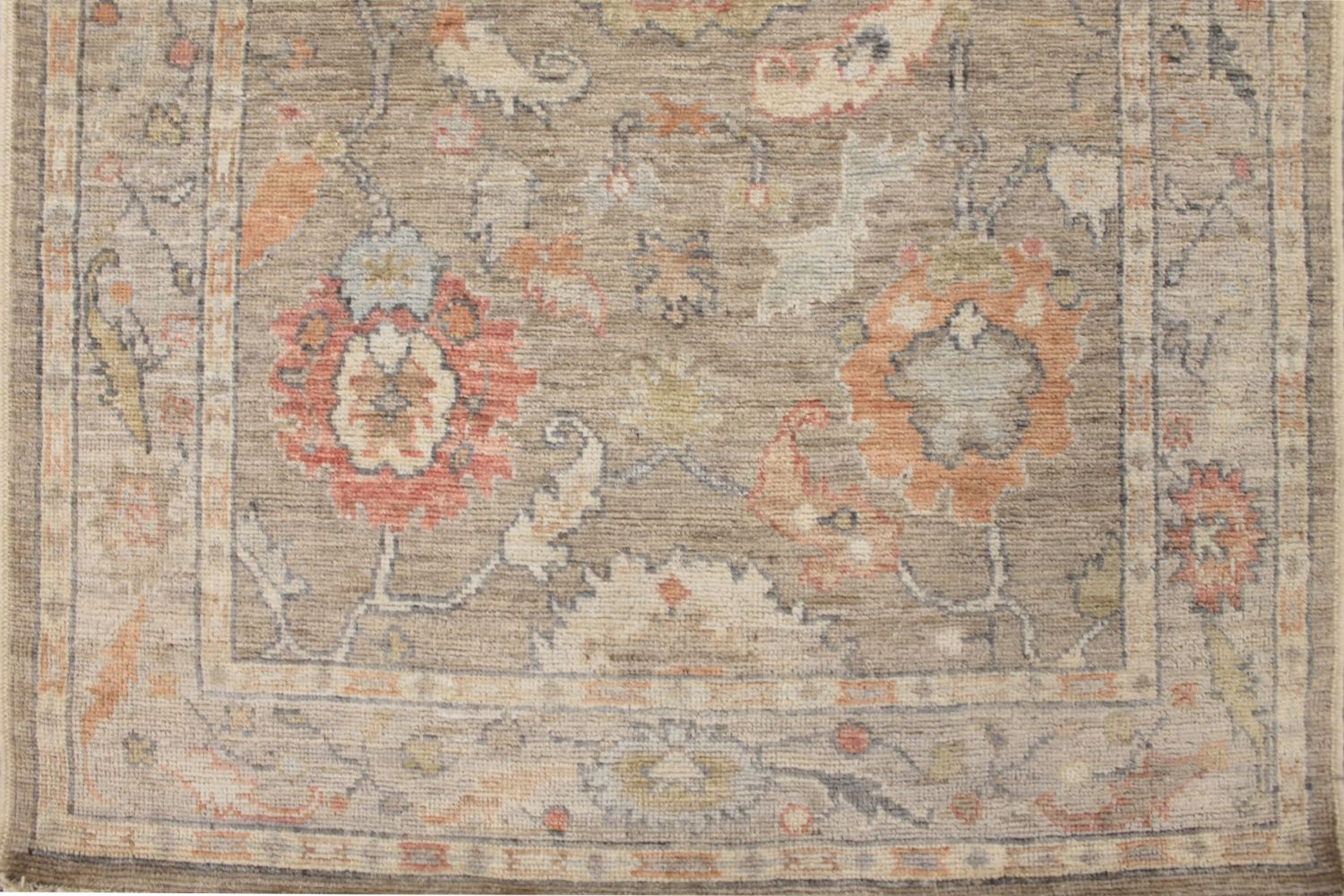 Wide Runner Oushak Hand Knotted Wool Area Rug - MR029946