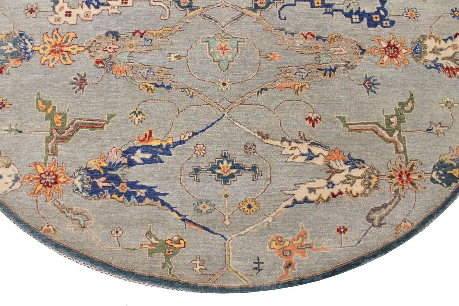 8 ft. Round & Square Traditional Hand Knotted Wool Area Rug - MR029992