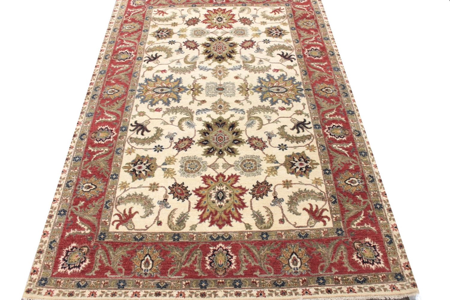 5x7/8 Traditional Hand Knotted Wool Area Rug - MR030000