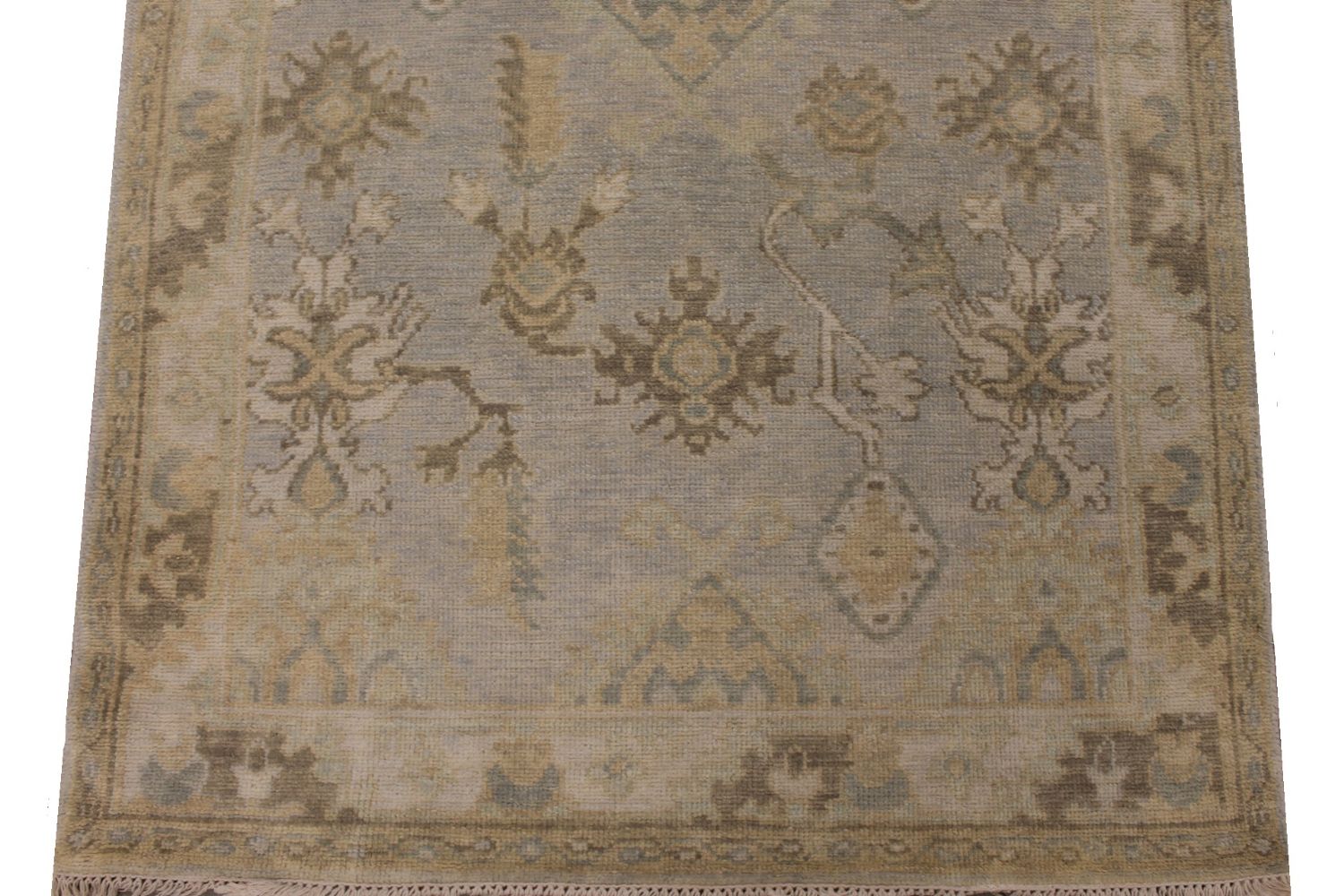 Wide Runner Oushak Hand Knotted Wool Area Rug - MR030071