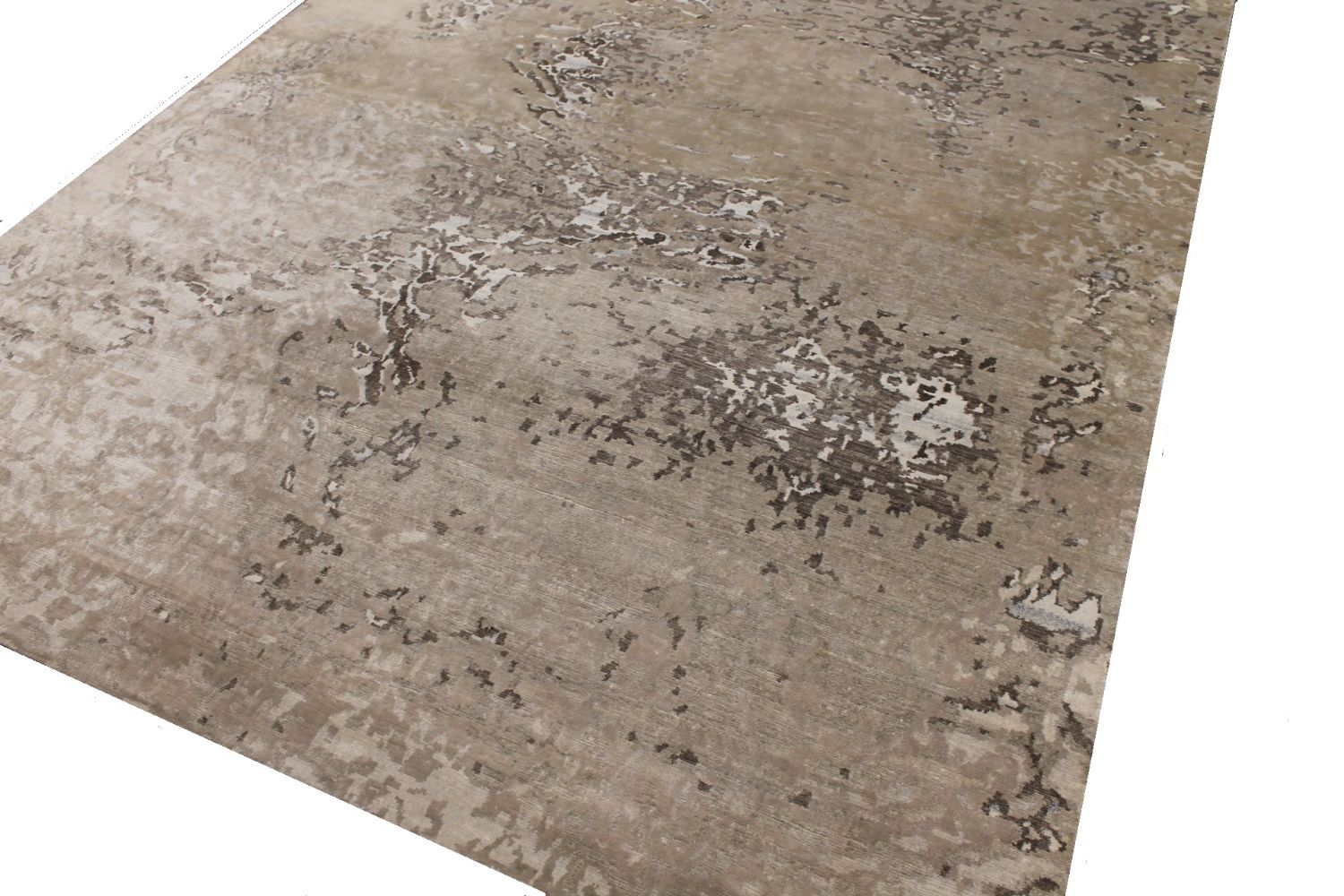 10x14 Modern Hand Knotted Wool & Viscose Area Rug - MR030074