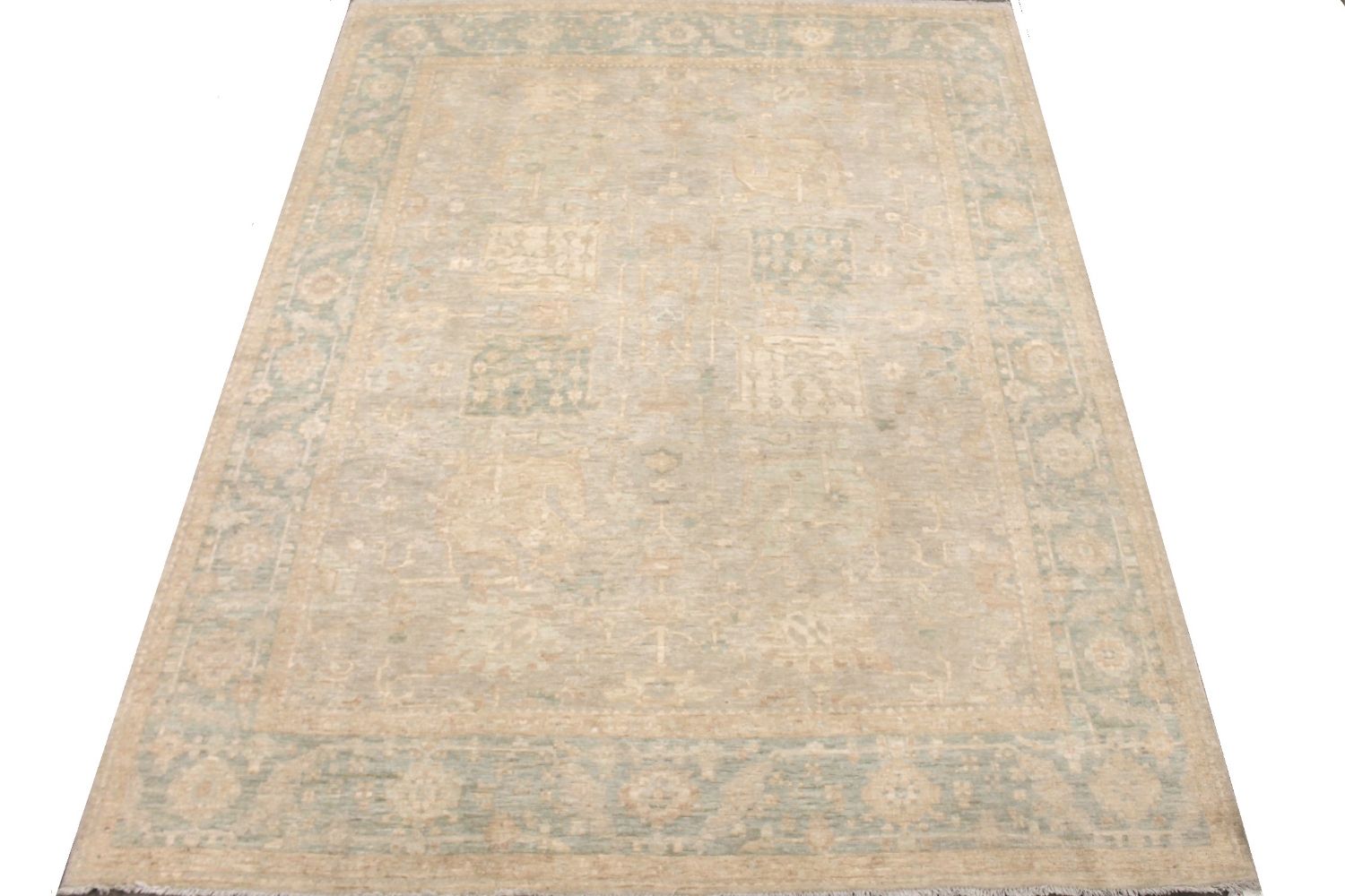 8x10 Peshawar Hand Knotted Wool Area Rug - MR030175