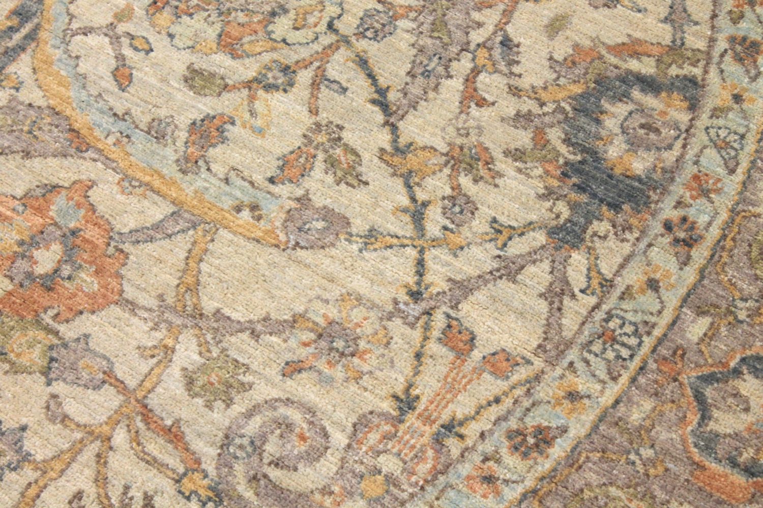 8 ft. Round & Square Peshawar Hand Knotted Wool Area Rug - MR030178