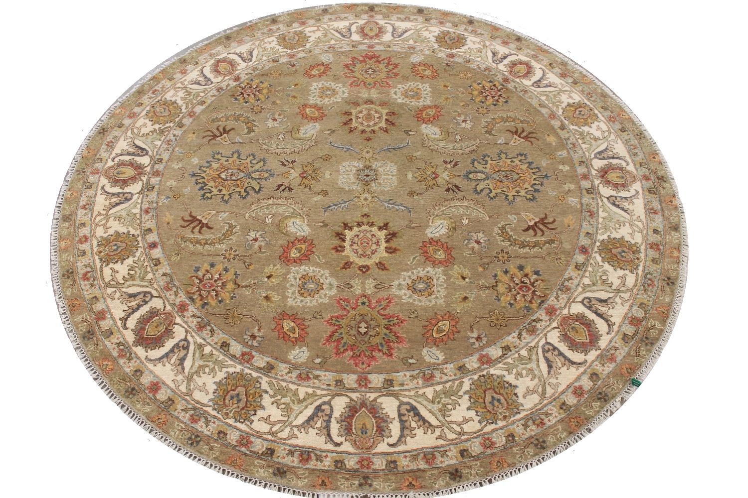 8 ft. Round & Square Traditional Hand Knotted Wool Area Rug - MR030249