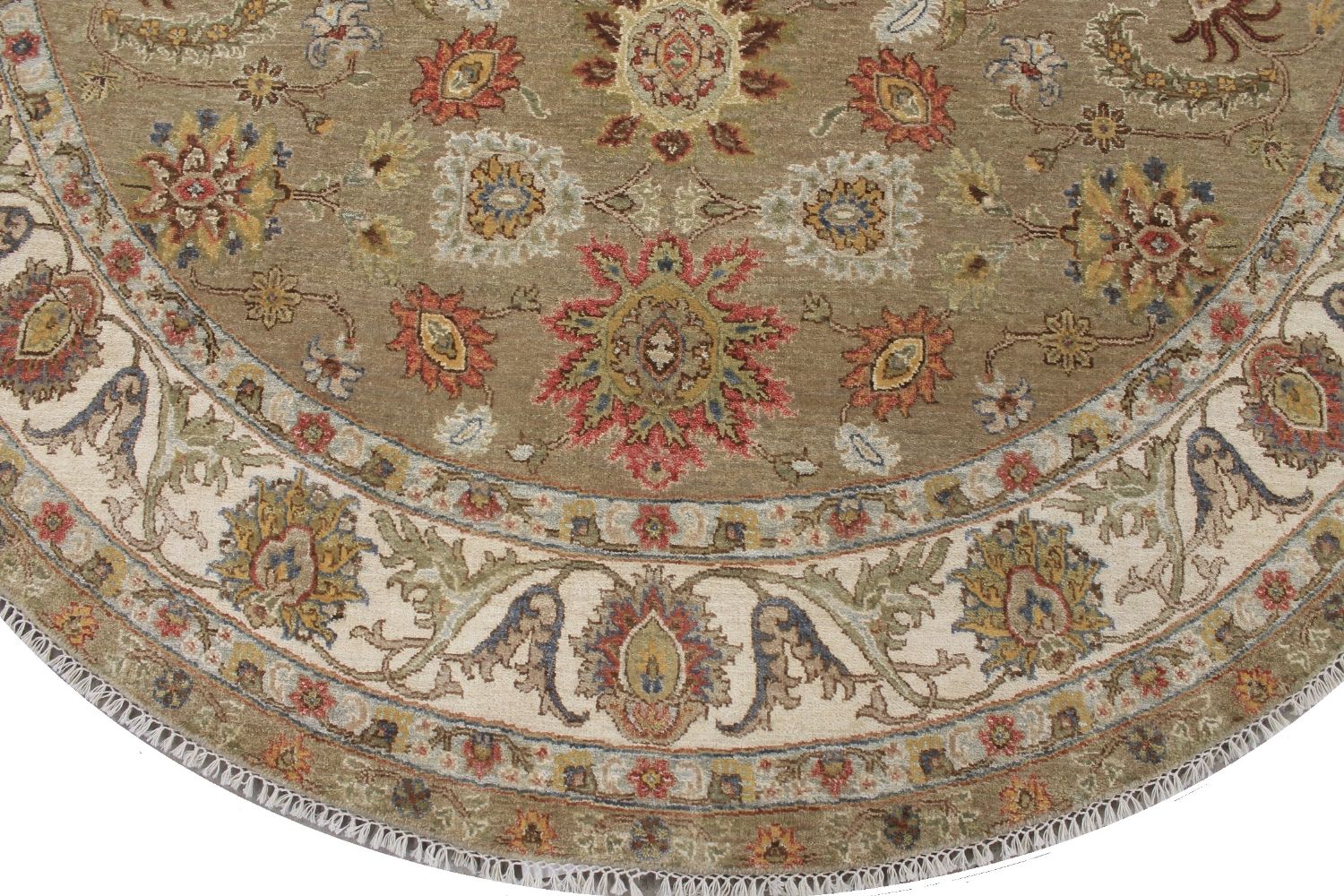 8 ft. Round & Square Traditional Hand Knotted Wool Area Rug - MR030249