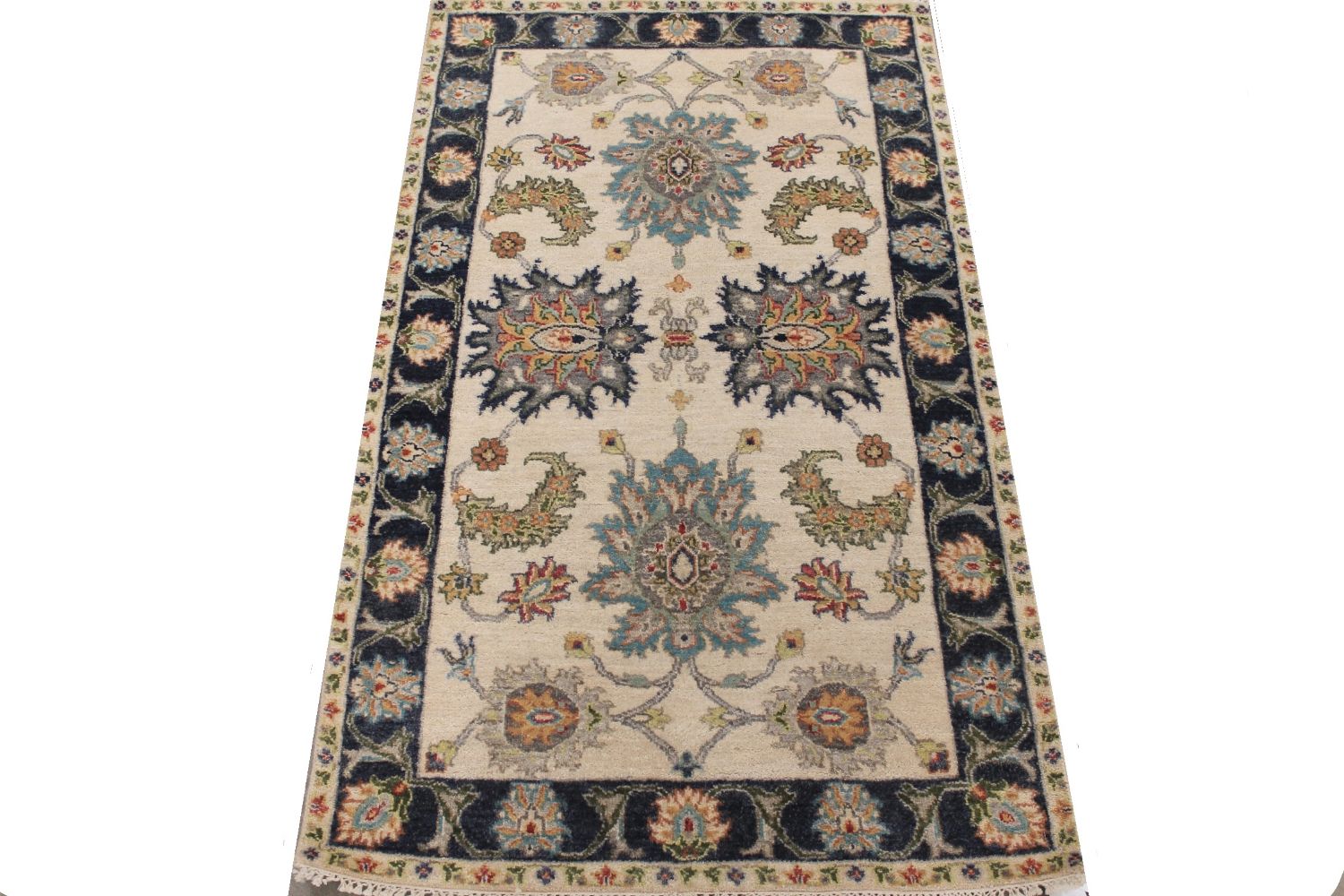 3x5 Traditional Hand Knotted Wool Area Rug - MR030284