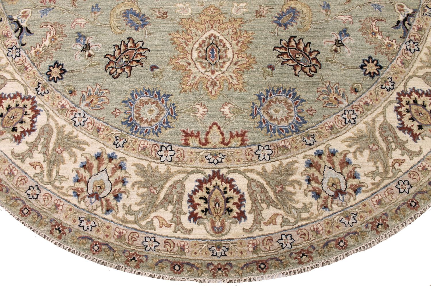 8 ft. Round & Square Traditional Hand Knotted Wool Area Rug - MR030357