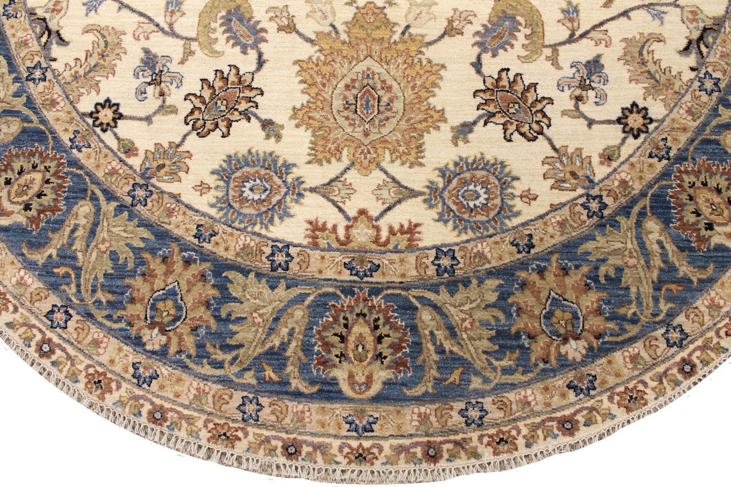 8 ft. Round & Square Traditional Hand Knotted Wool Area Rug - MR030359