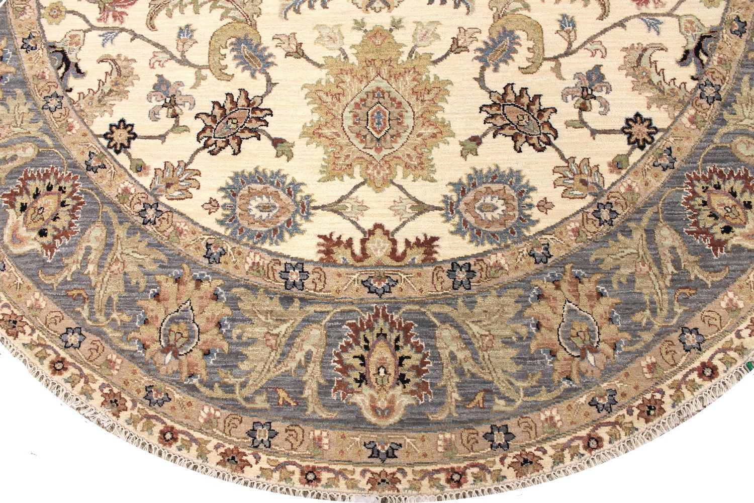 8 ft. Round & Square Traditional Hand Knotted Wool Area Rug - MR030364