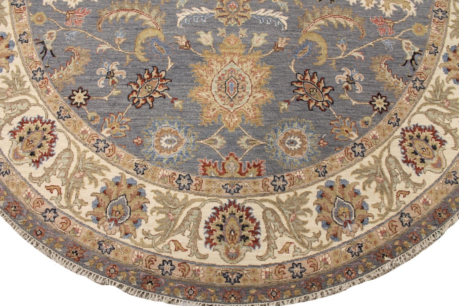 8 ft. Round & Square Traditional Hand Knotted Wool Area Rug - MR030366