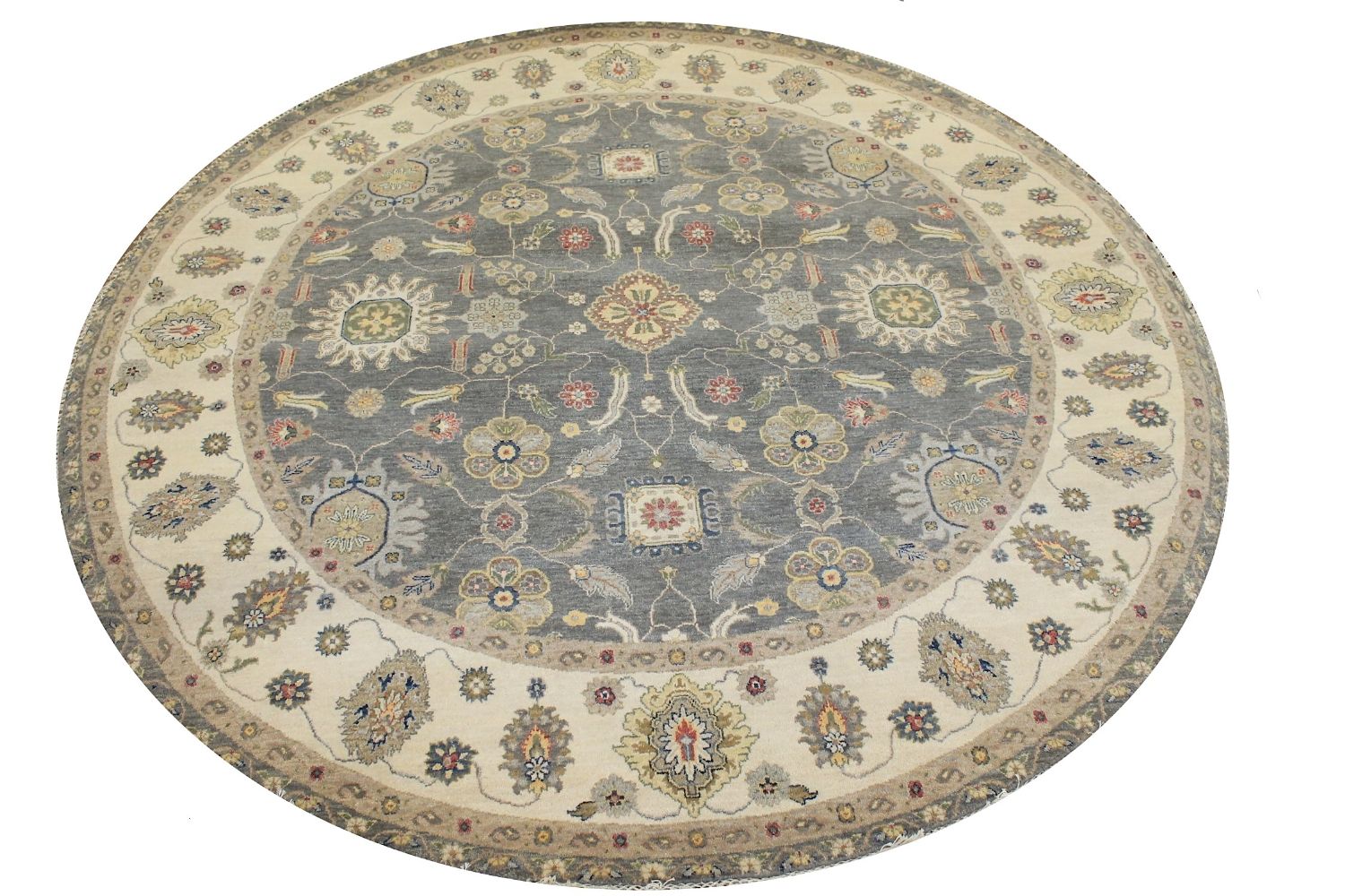 8 ft. Round & Square Traditional Hand Knotted Wool Area Rug - MR030568