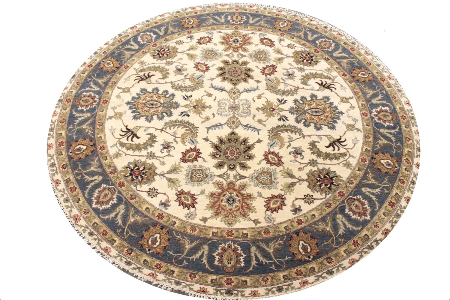 8 ft. Round & Square Traditional Hand Knotted Wool Area Rug - MR030576