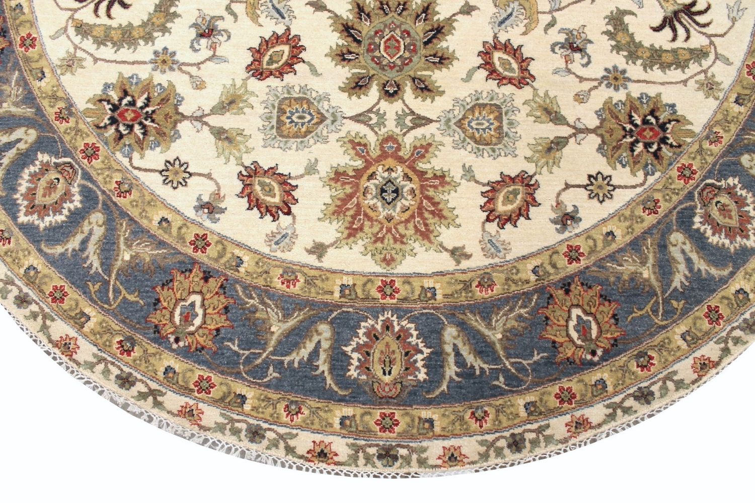 8 ft. Round & Square Traditional Hand Knotted Wool Area Rug - MR030576