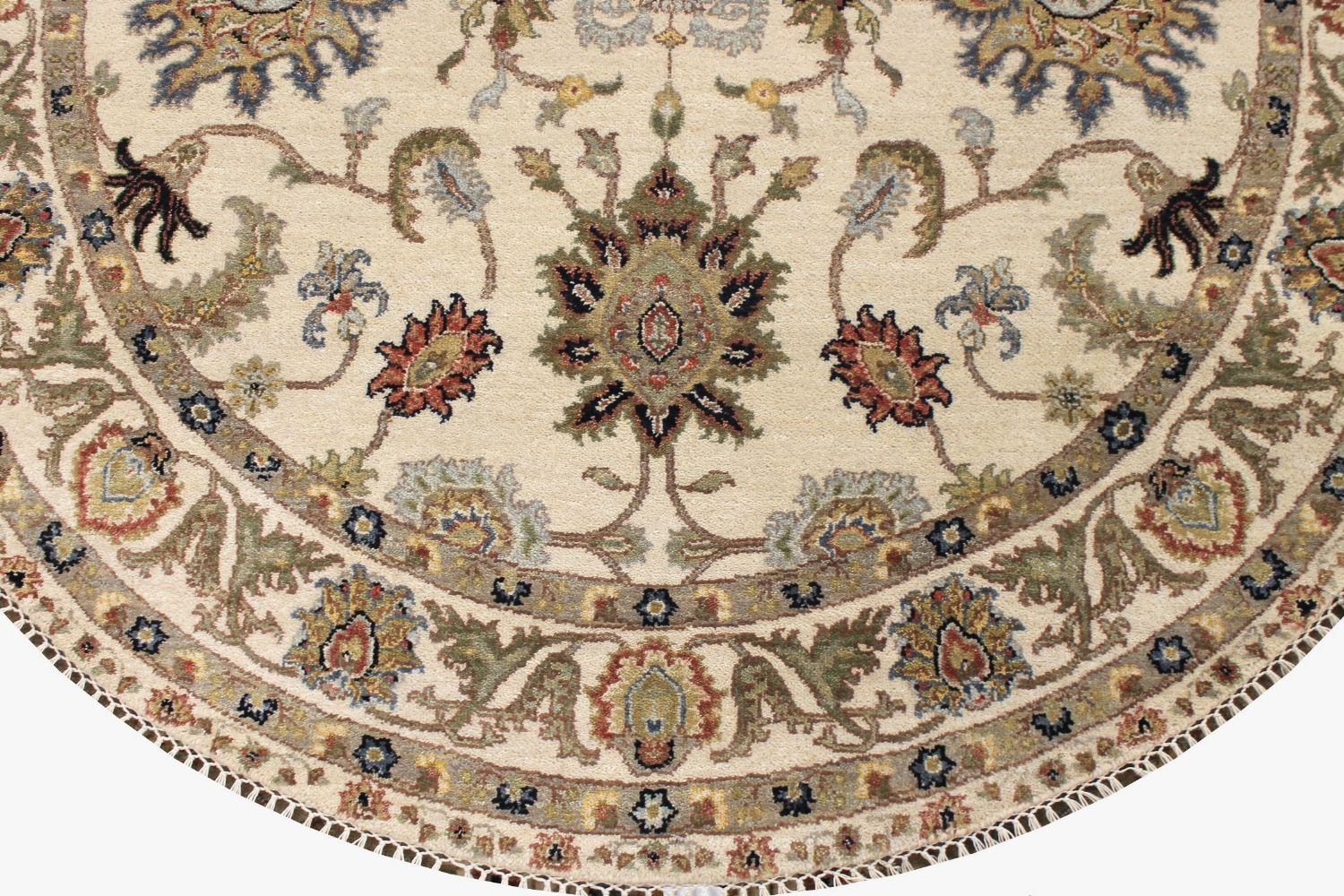 5 ft. Round & Square Traditional Hand Knotted Wool Area Rug - MR030582