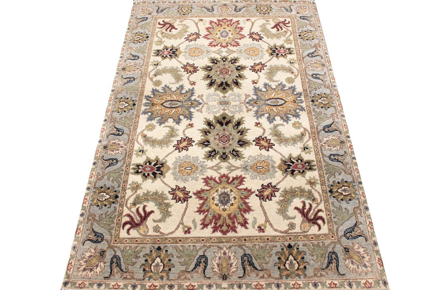 4x6 Traditional Hand Knotted Wool Area Rug - MR030590