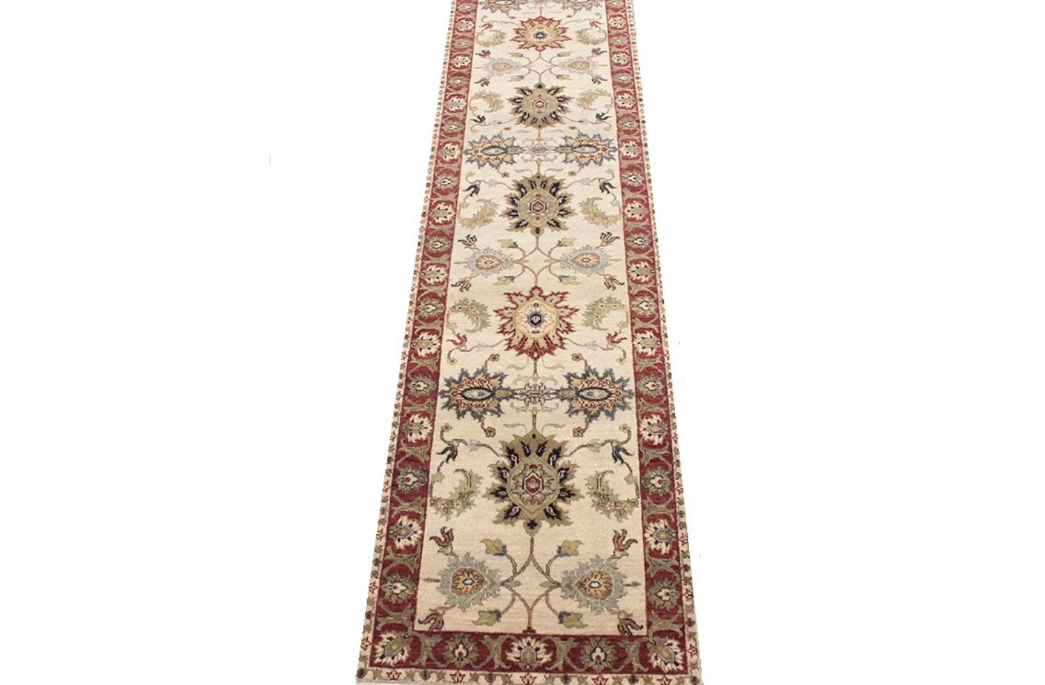 12 ft. Runner Traditional Hand Knotted Wool Area Rug - MR030598