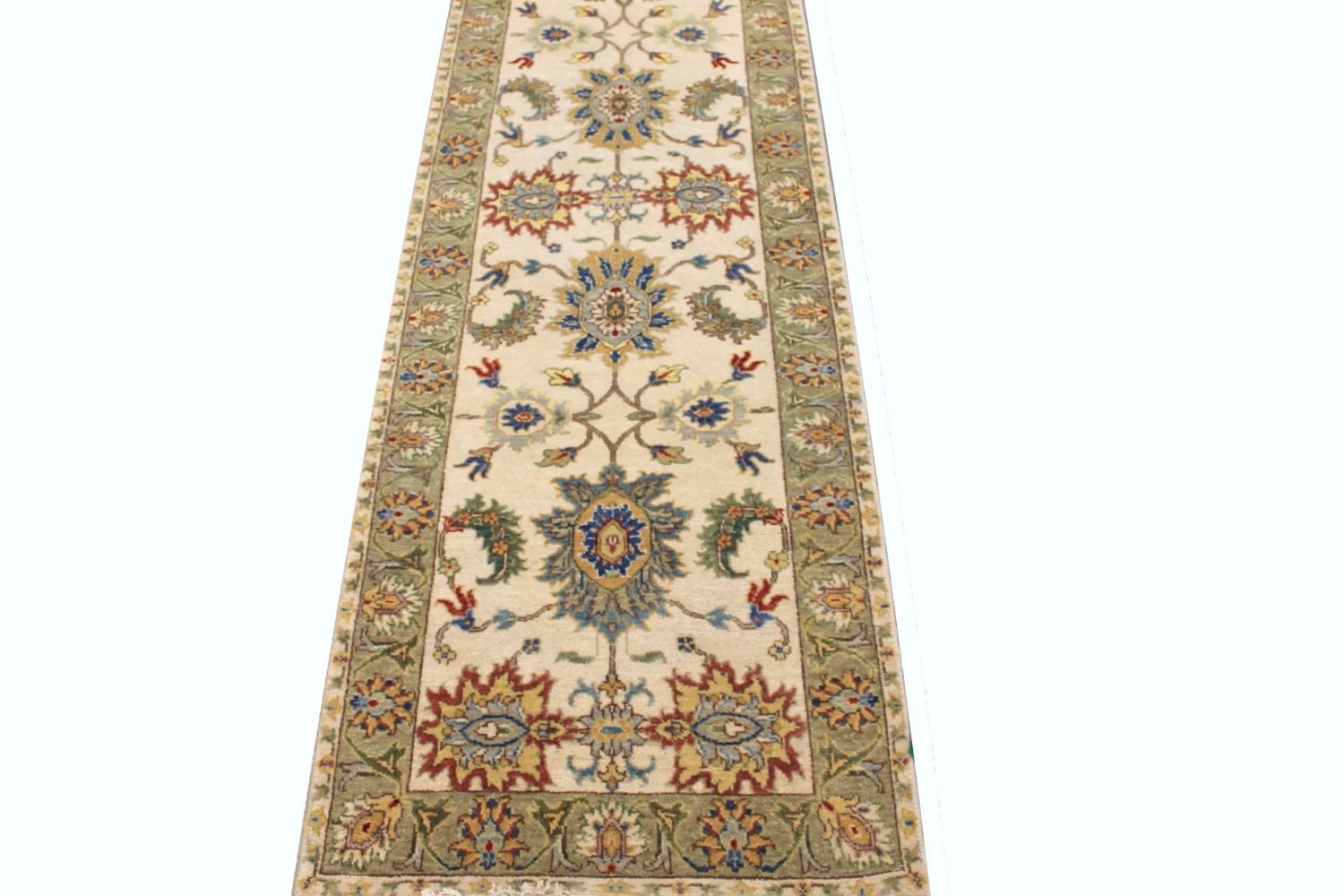 12 ft. Runner Traditional Hand Knotted Wool Area Rug - MR030599