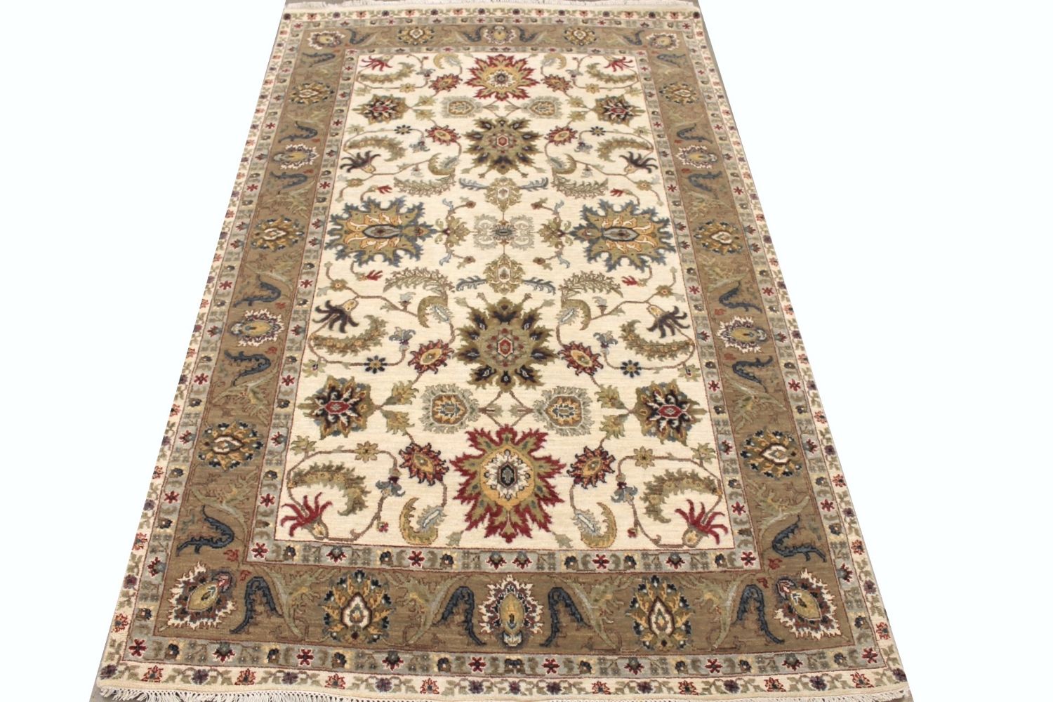 5x7/8 Traditional Hand Knotted Wool Area Rug - MR030604