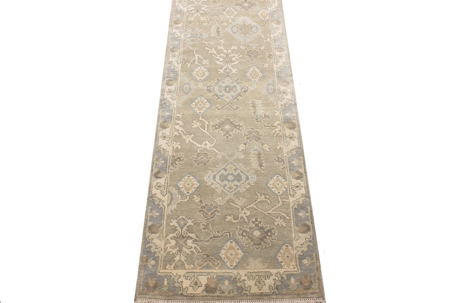 12 ft. Runner Oushak Hand Knotted Wool Area Rug - MR030622