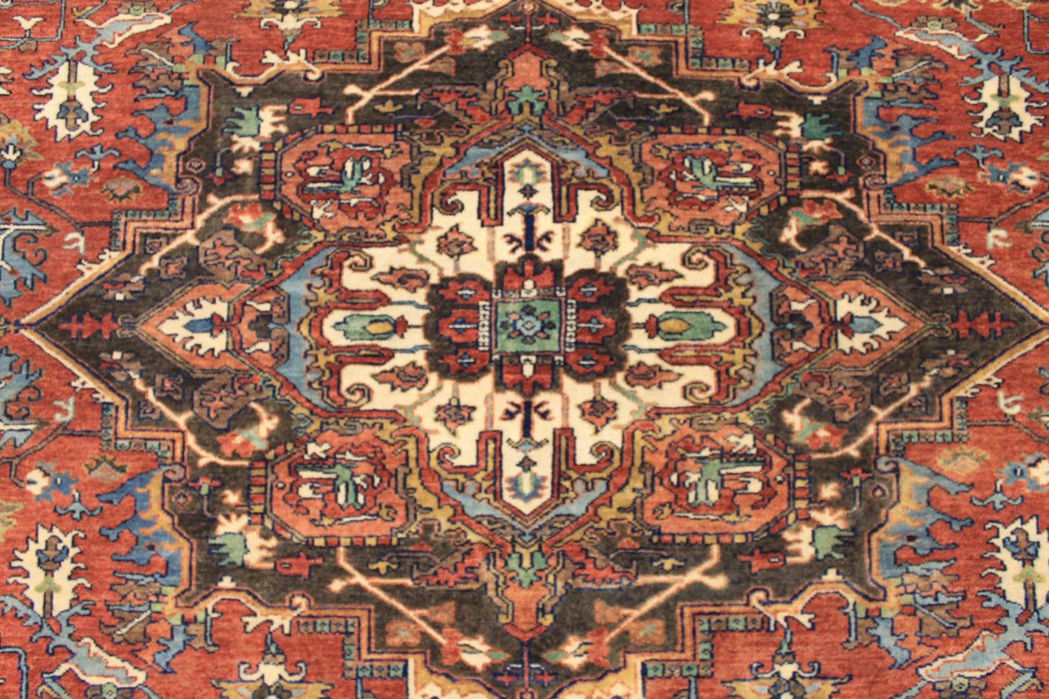 8 ft. Round & Square Heriz/Serapi Hand Knotted Wool Area Rug - MR030631