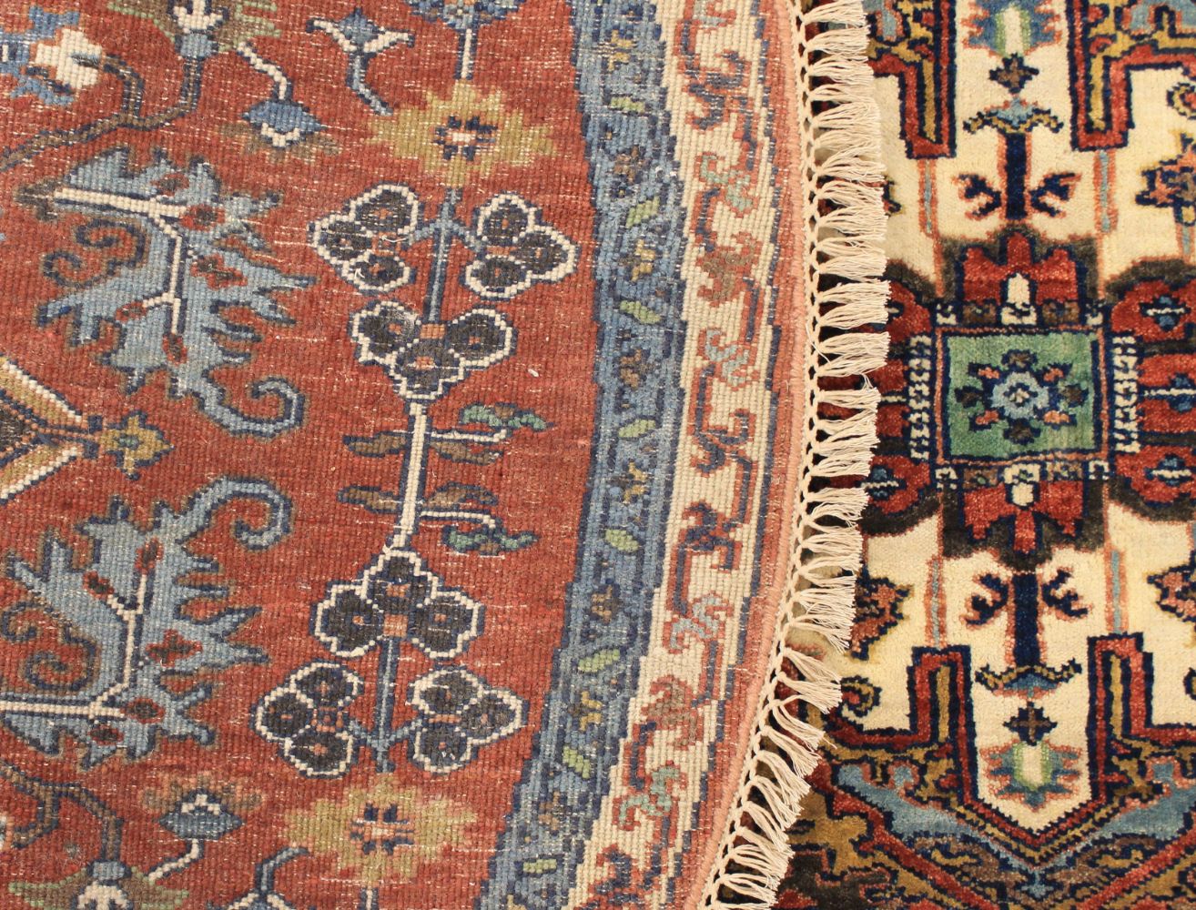 8 ft. Round & Square Heriz/Serapi Hand Knotted Wool Area Rug - MR030631