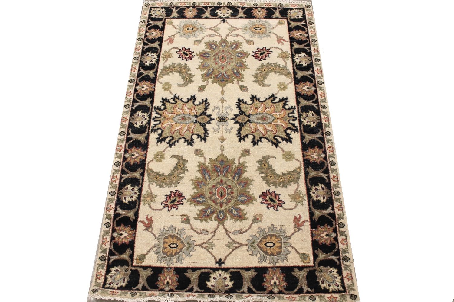 3x5 Traditional Hand Knotted Wool Area Rug - MR030689