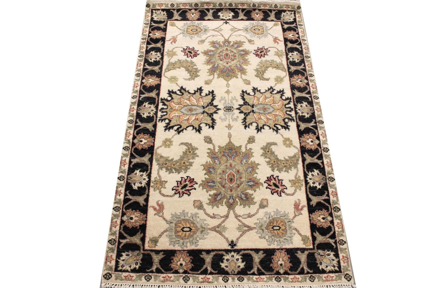 3x5 Traditional Hand Knotted Wool Area Rug - MR030689