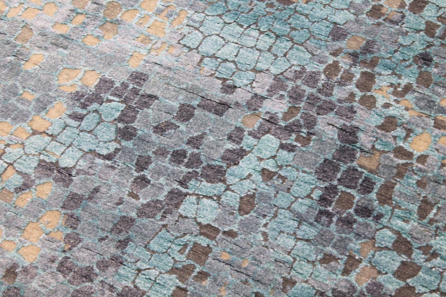 9x12 Modern Hand Knotted Wool & Viscose Area Rug - MR030708