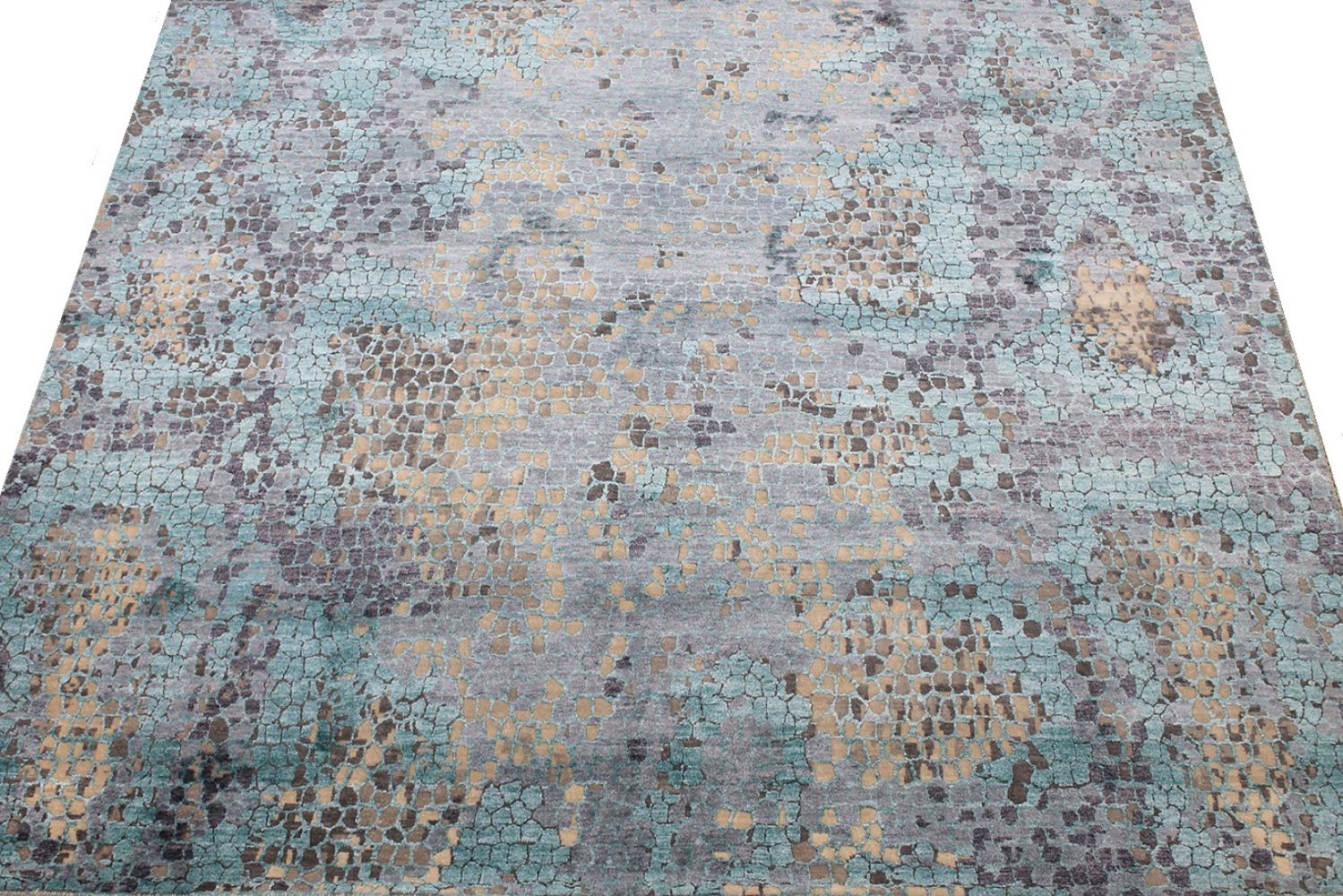 9x12 Modern Hand Knotted Wool & Viscose Area Rug - MR030708
