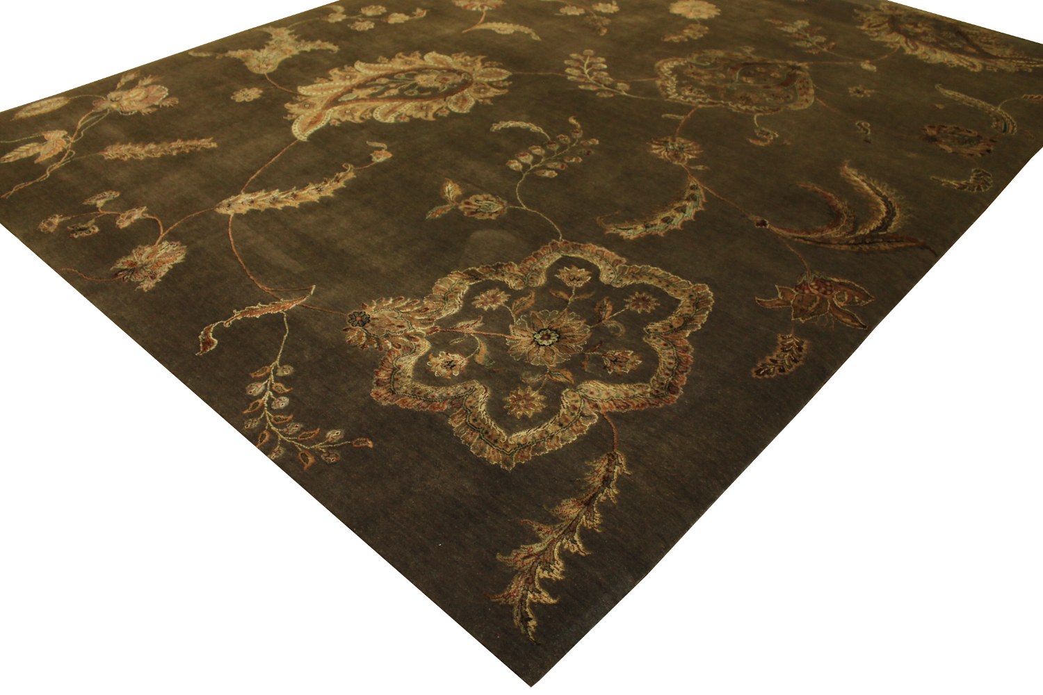 9x12 Silk Flower Hand Knotted Wool Area Rug - MR11260