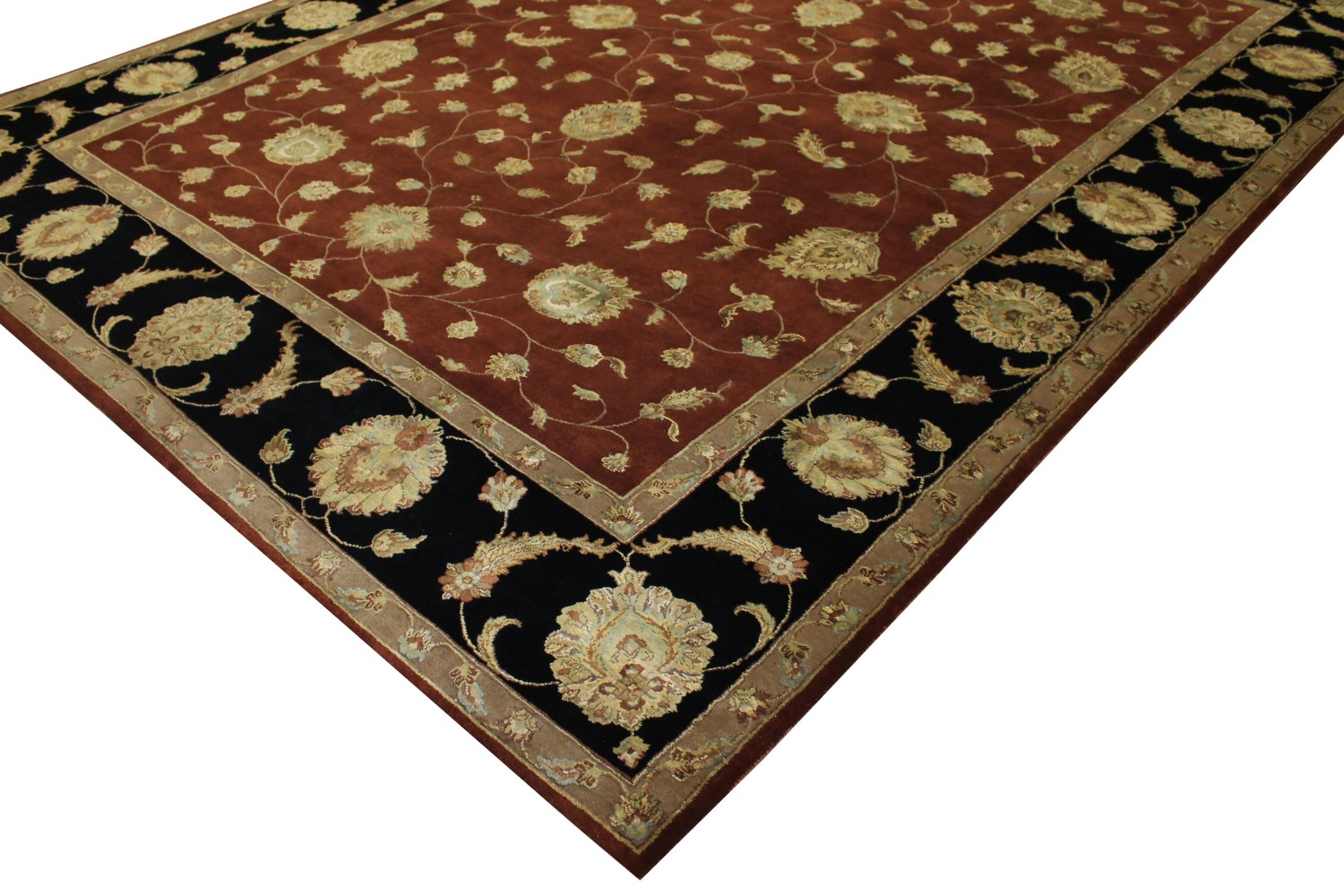 9x12 Silk Flower Hand Knotted Wool Area Rug - MR11749