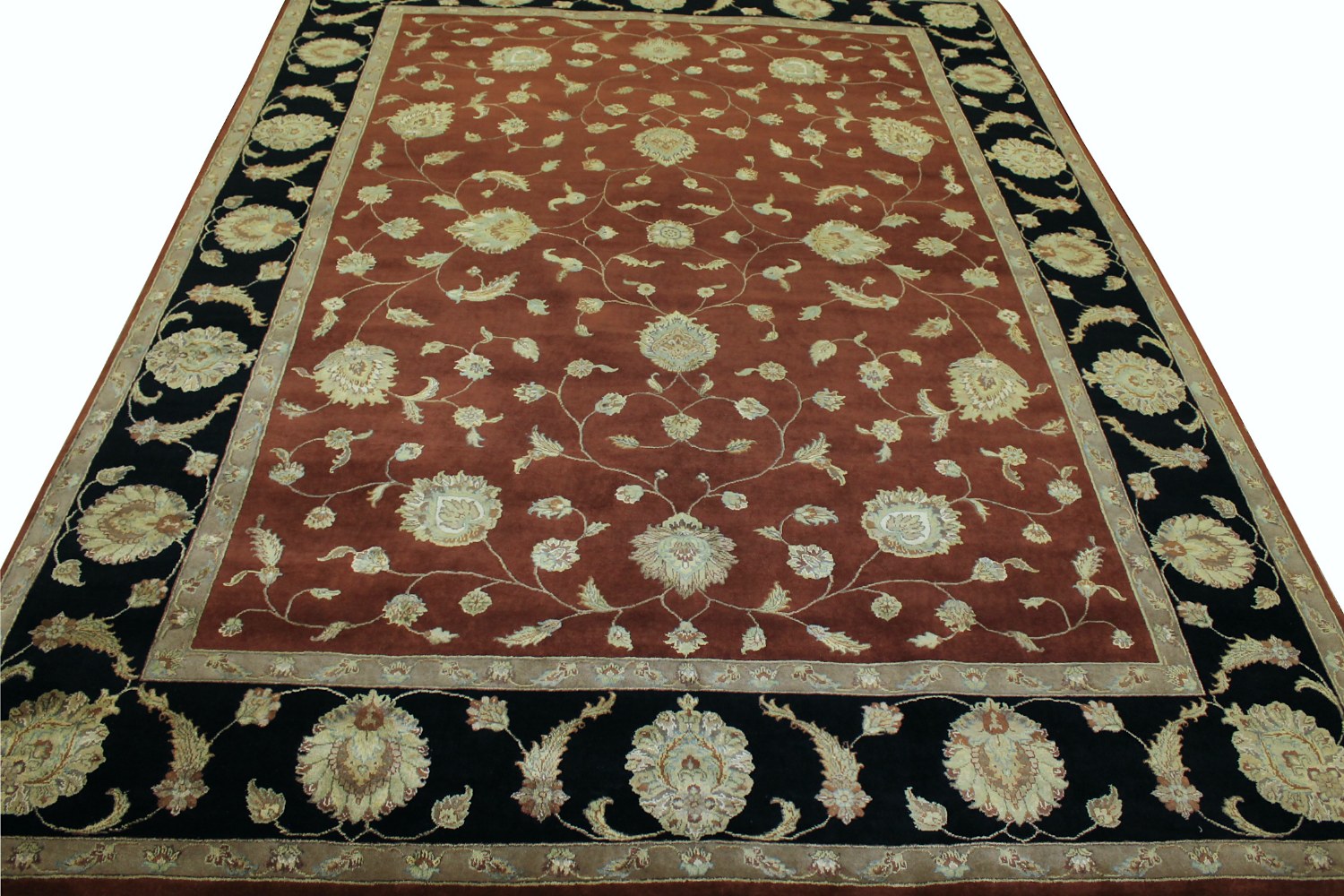 9x12 Silk Flower Hand Knotted Wool Area Rug - MR11749