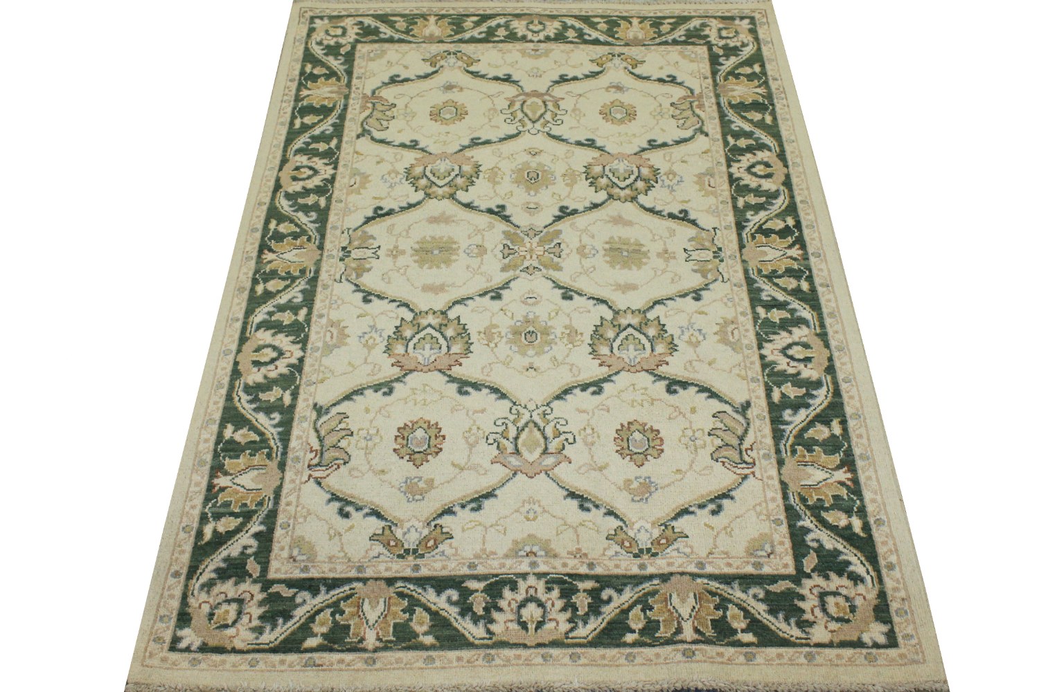 4x6 Peshawar Hand Knotted Wool Area Rug - MR12389